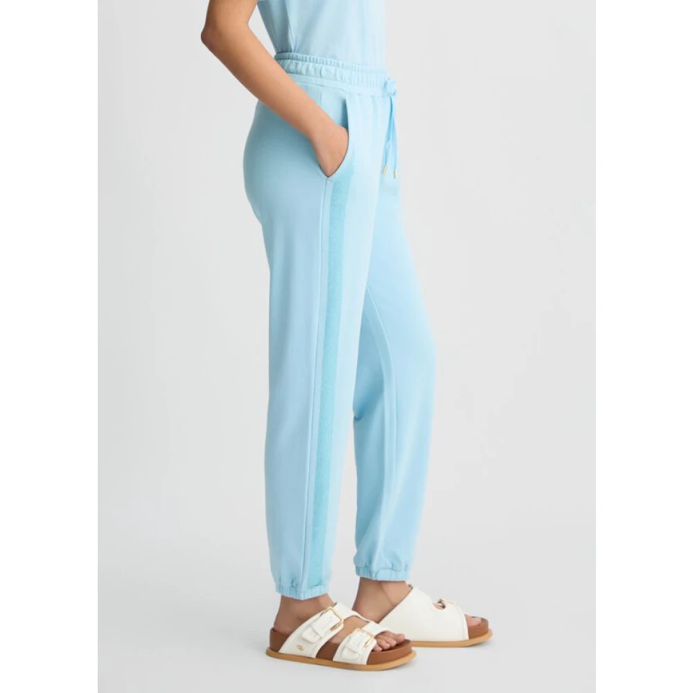 Liu Jo Blauwe sweatpants met strass Blue Dames