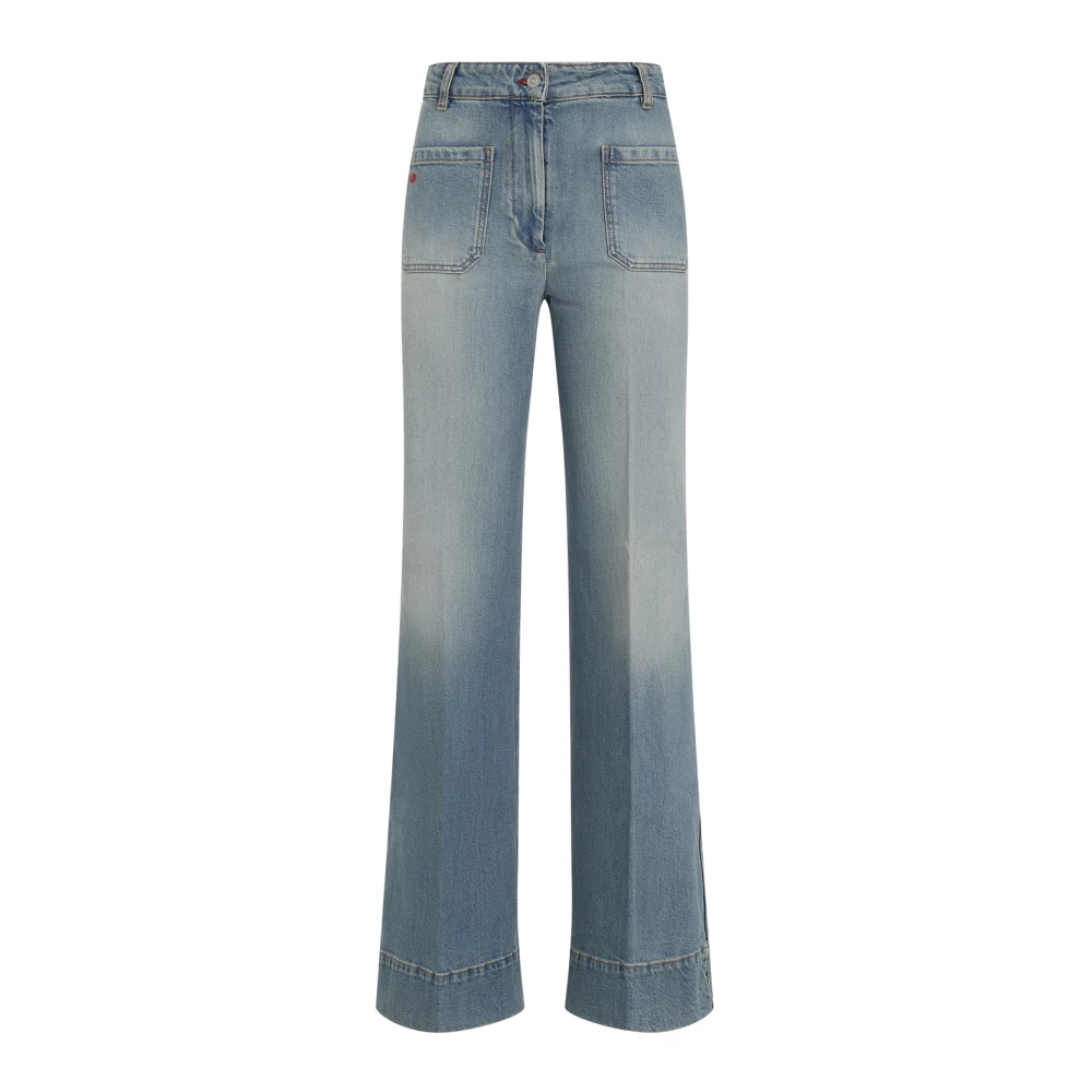 Victoria Beckham Blauwe Wijde Jeans voor Vrouwen Blue Dames
