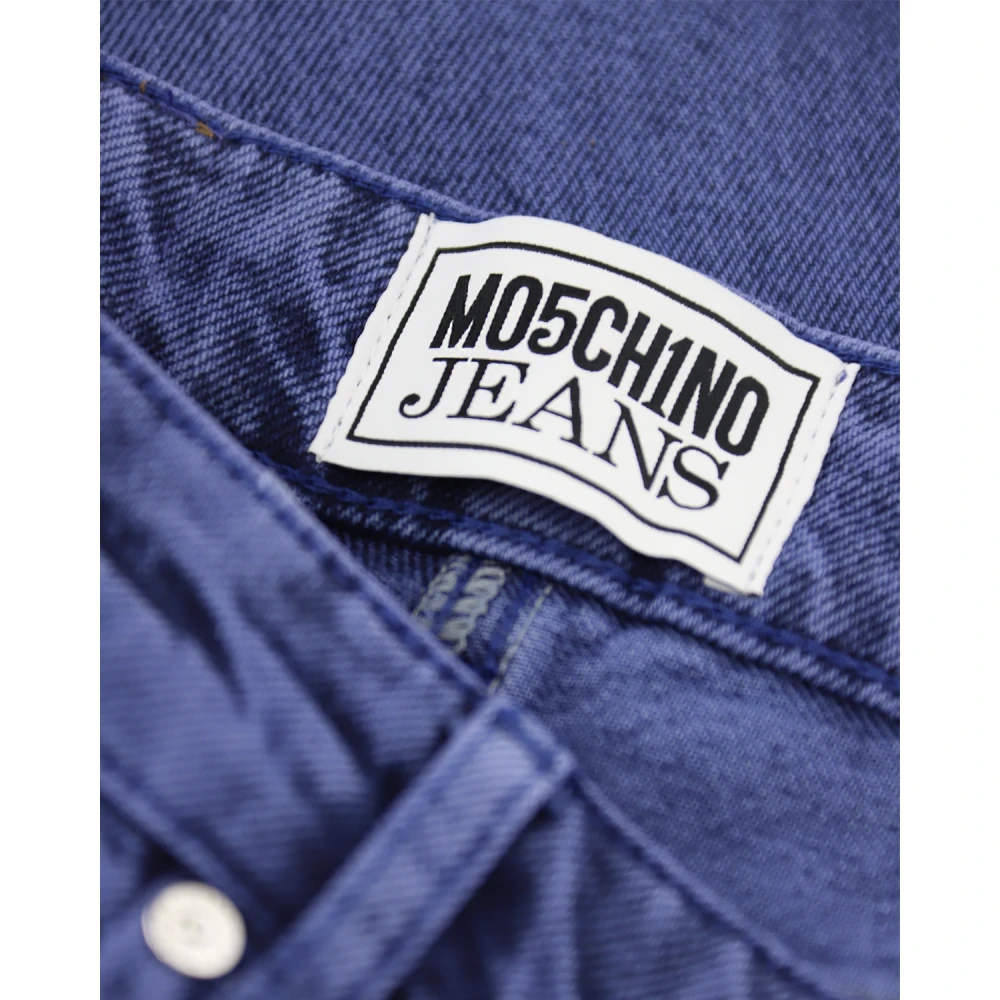 Moschino Blauwe Flare Jeans Met Rafelrand Blue Dames