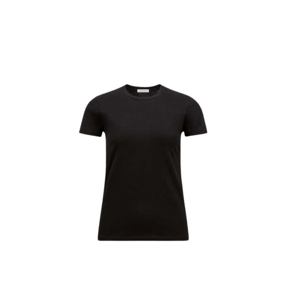 Moncler Women's Black Xs, Logo Patch Cotton Jersey T-Shirt