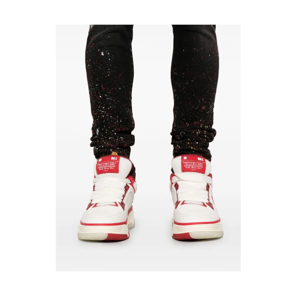 Amiri Zwarte Verfspatten Klassieke Jeans Black Heren