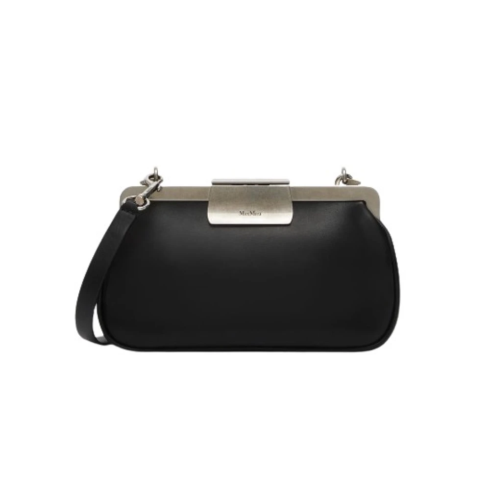 Max Mara Vintage Zwarte Kliksluiting Schoudertas Black Dames