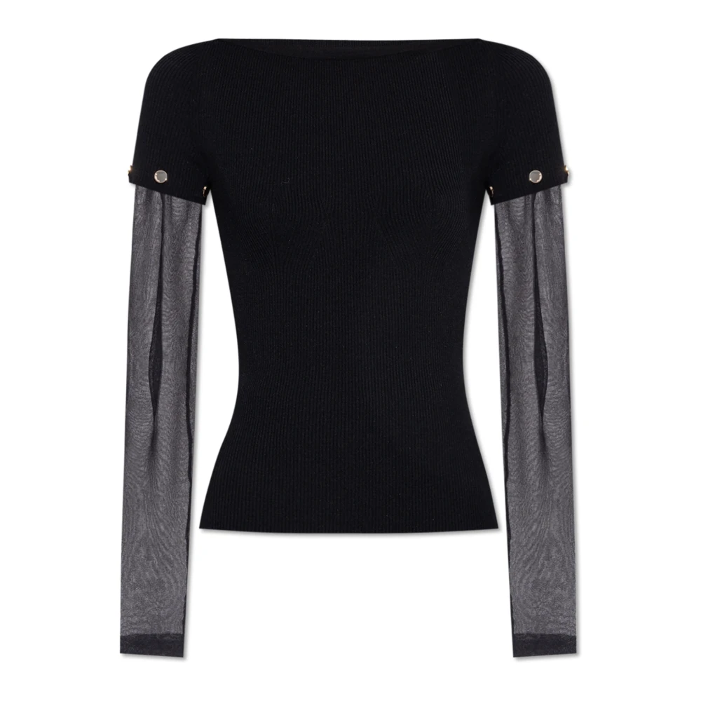 SPORTMAX Zwarte Truien met Boothals Black Dames