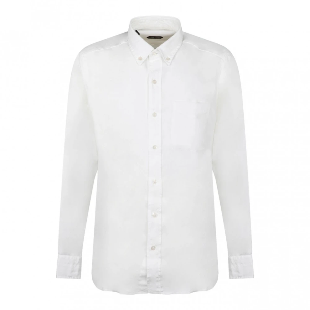 Tom Ford Witte Lyocell Overhemd met Lange Mouwen White Heren