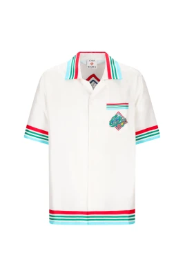 Camicia a Manica Corta con Colletto Cubano