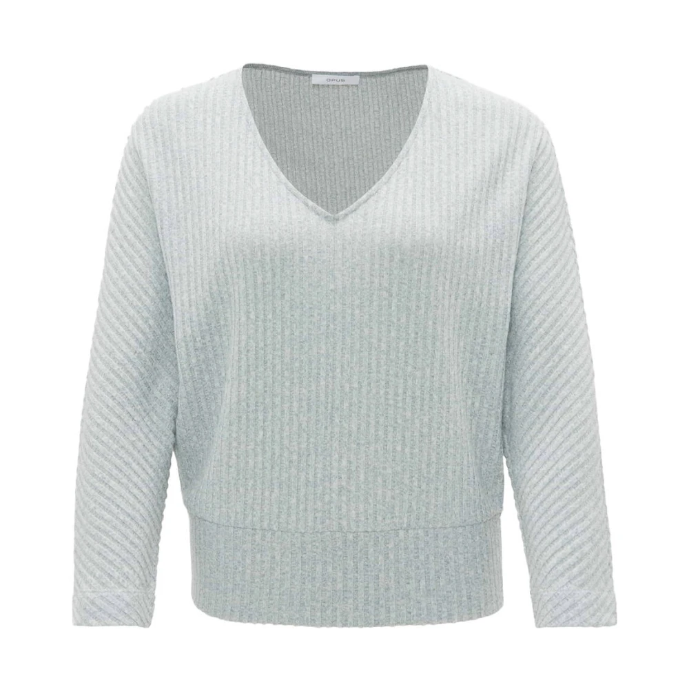 Opus Top met korte mouwen en stijl 10320412511100 Blue Dames