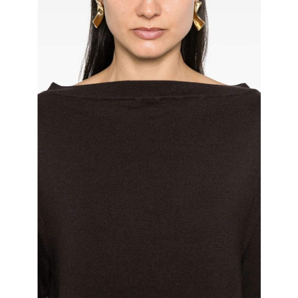 Birgitte Herskind Bordeaux Gebreide Off-Shoulder Maxi Jurk Brown Dames