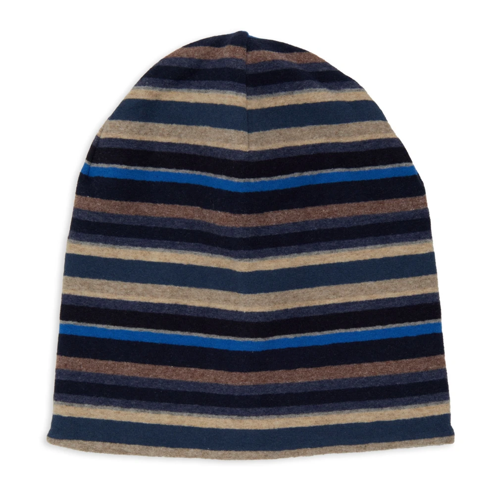 Gallo Unisex omkeerbare blauwe fleece muts met veelkleurige strepen Multicolor Unisex