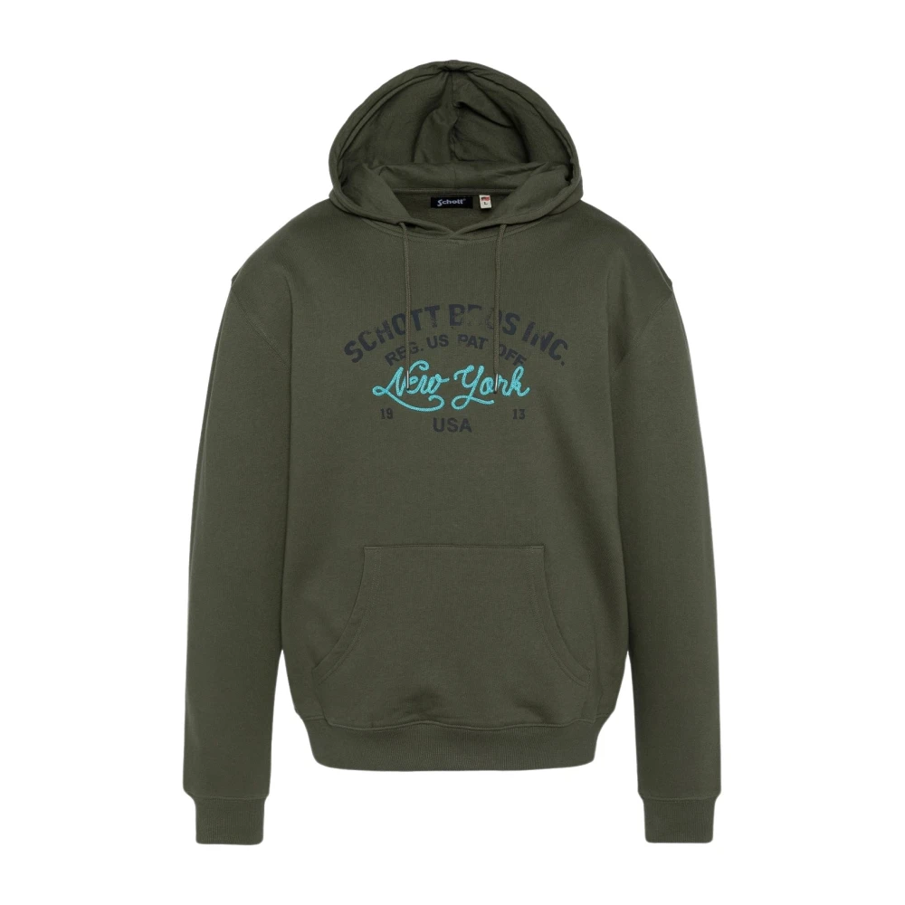 Schott NYC Hoodie Spencer Groen Green Heren