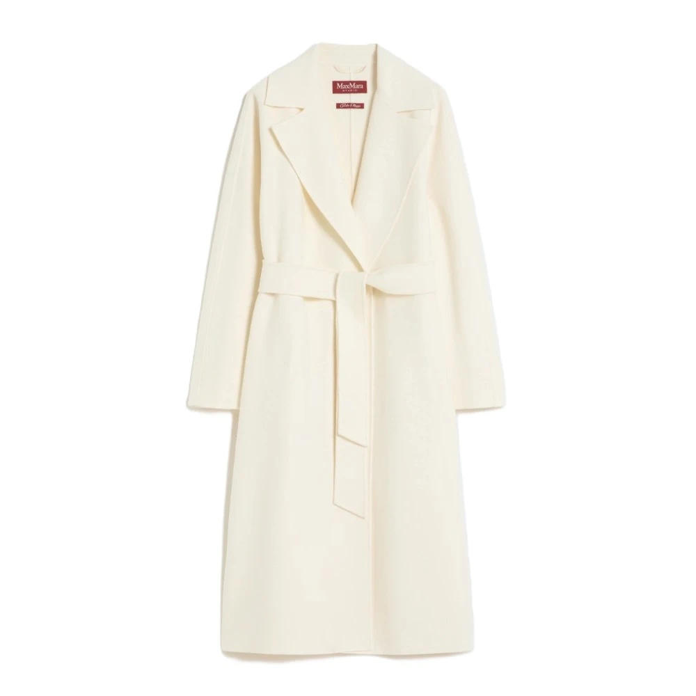 Max Mara Studio Women's White Mstcles Coat - Belted Coats - 3XS - Coats
