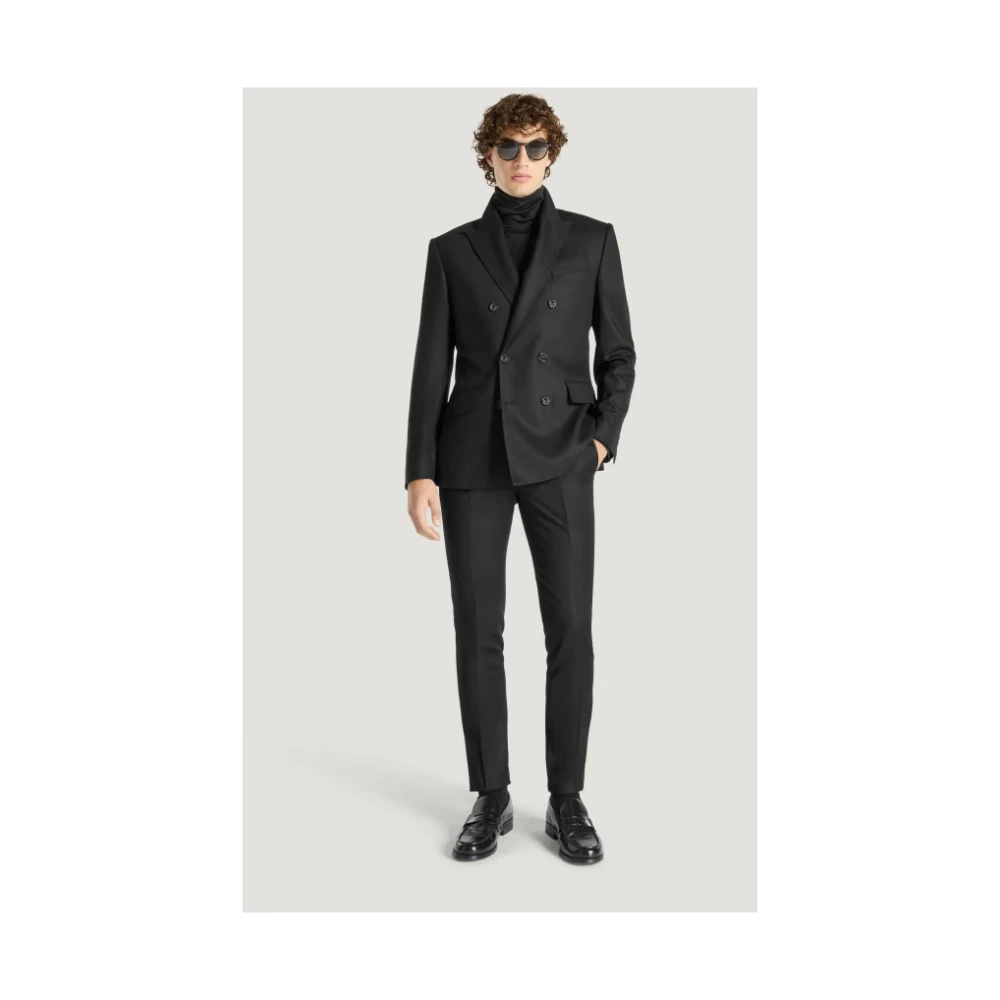 PT Torino Kasjmier Nero Dubbelborst Blazer Black Heren