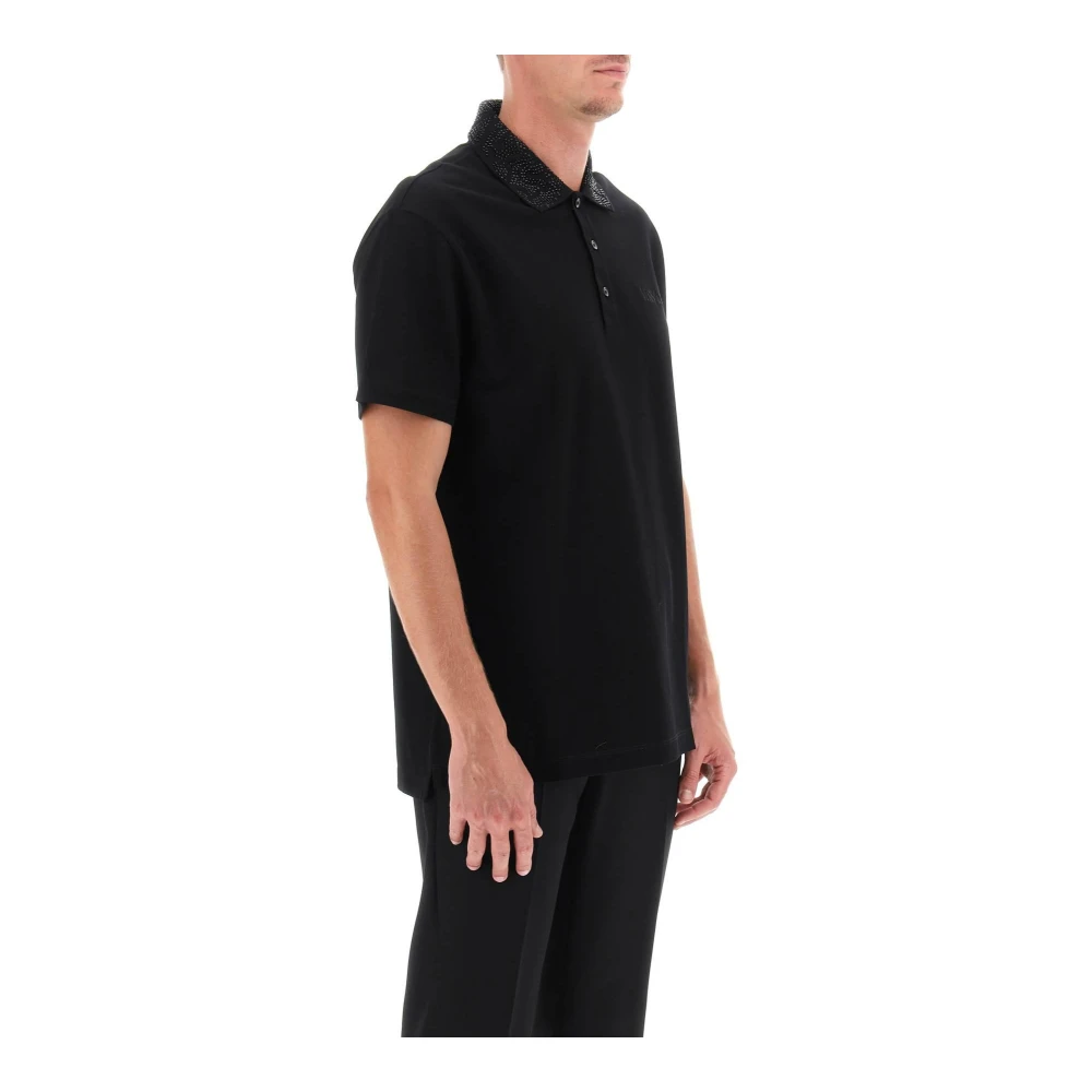 Versace Barocco Silhouette Polo Shirt Black Heren