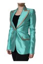 blazer-en-soie-vert-metallique-avec-revers-pointus