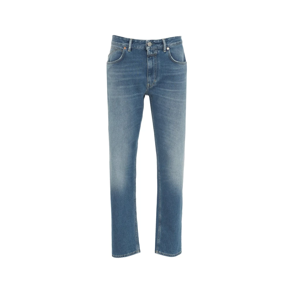 Closed Blauwe Straight Fit Jeans Met Distressed Look Blue Heren