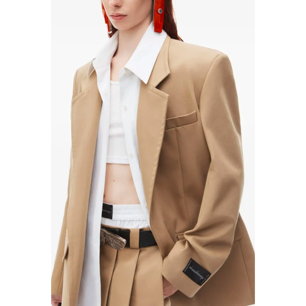 alexander wang Beige Jassen met Logopatch Beige Dames
