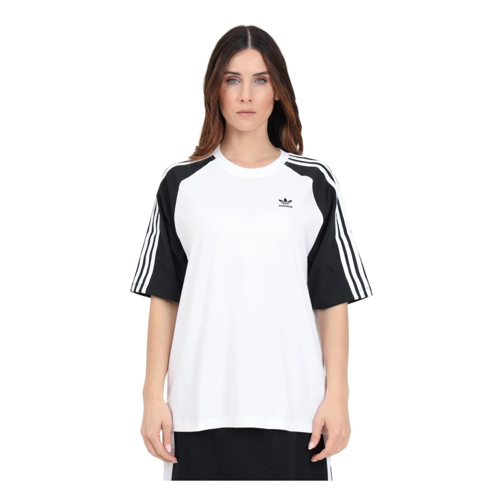 Adidas Originals SST Raglan T-Shirt White Black- Dames White Black