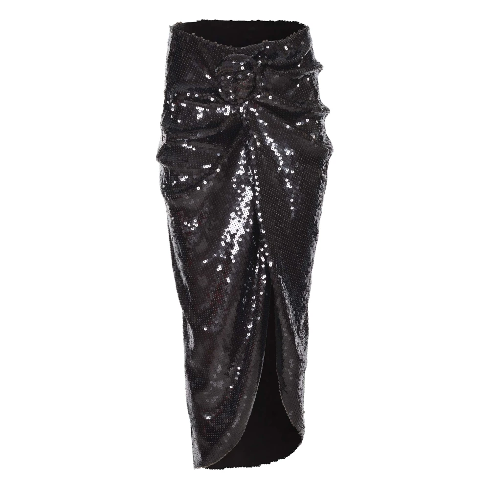 Rotate Birger Christensen Donna Marrone - Gonna Con Nodo Di Paillettes - Skirts - L - Immagine 4