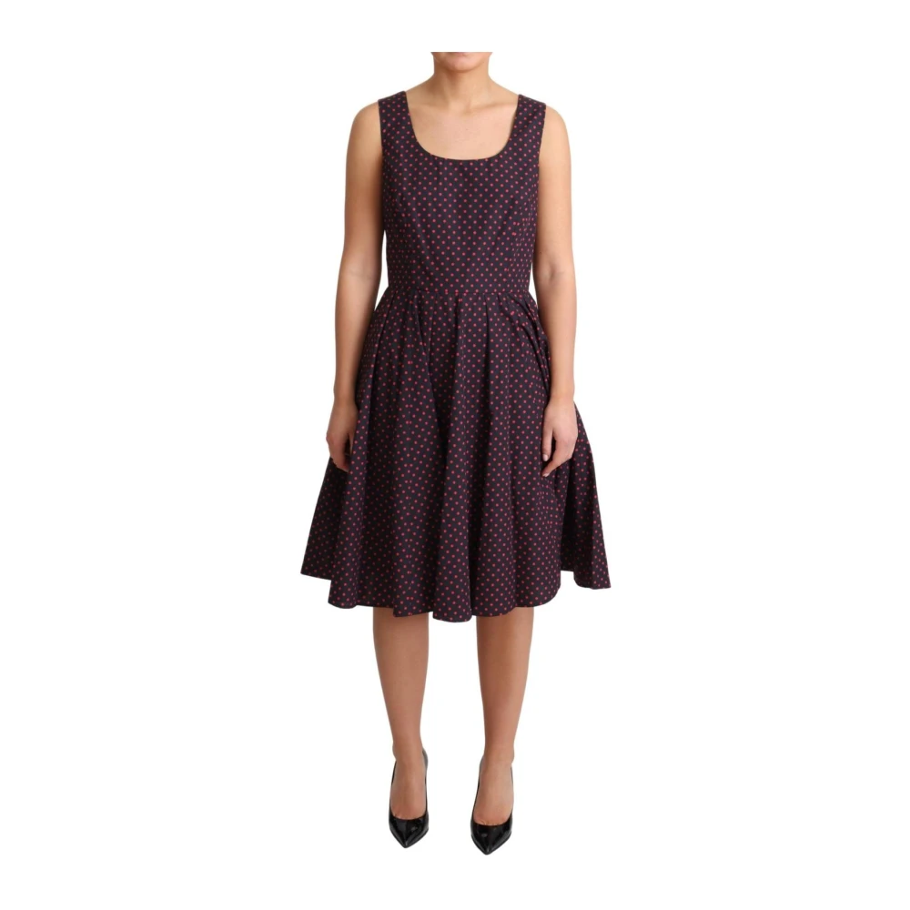 Dolce & Gabbana Women's Brown Polka Dot A-Line Sleeveless Dress