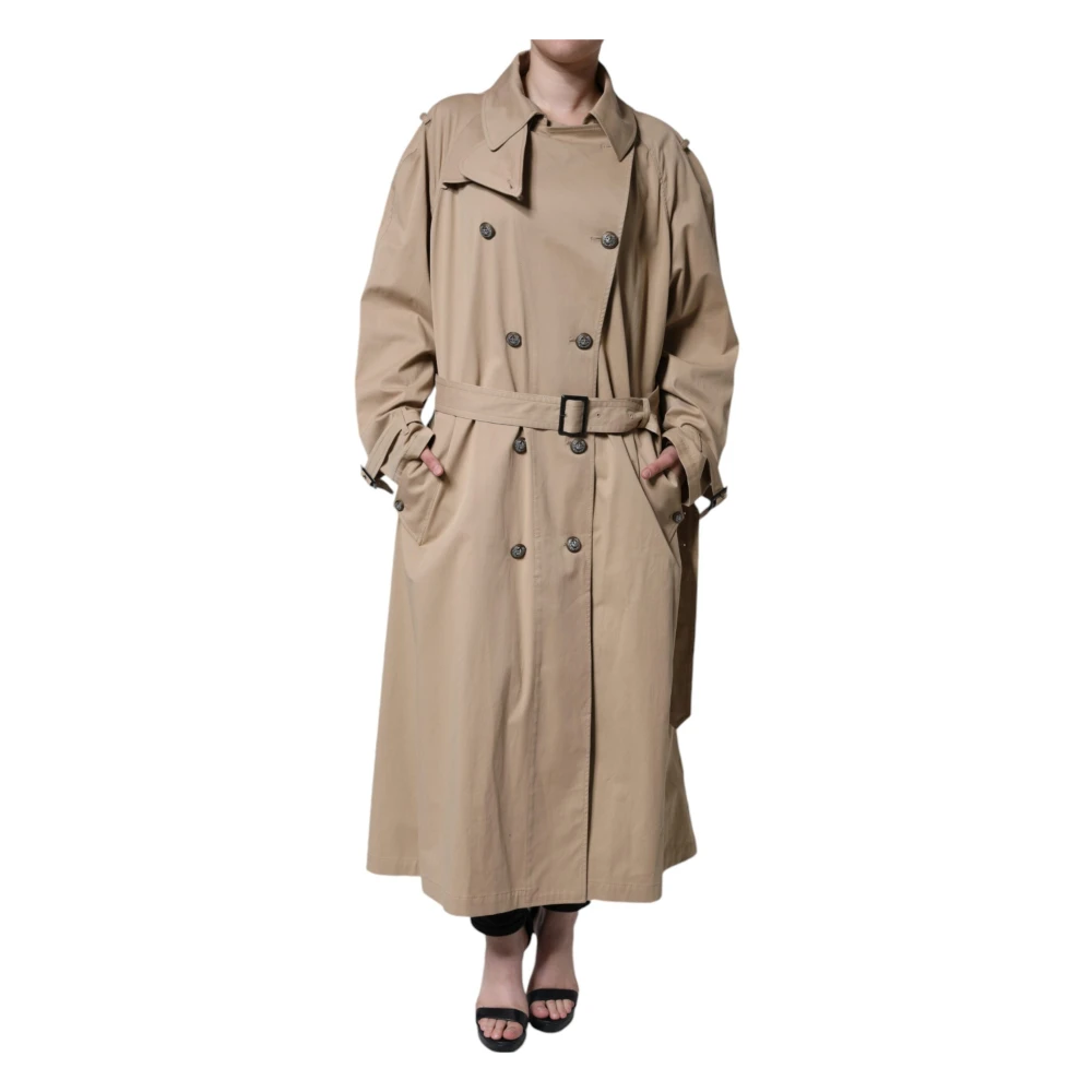 Dolce & Gabbana Women's Green Double Breasted Trench Coat