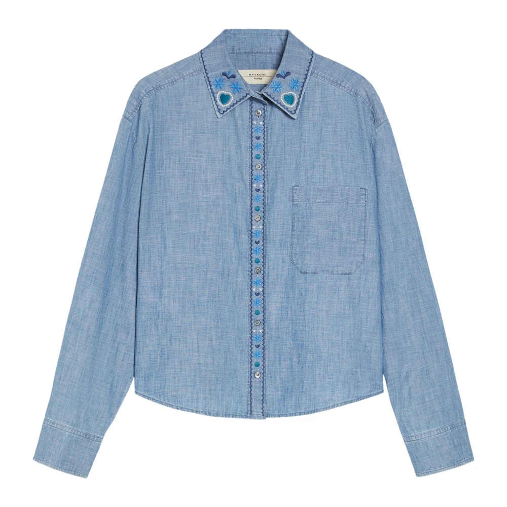 Max Mara Weekend Chambray Katoenen Overhemd Blue Dames