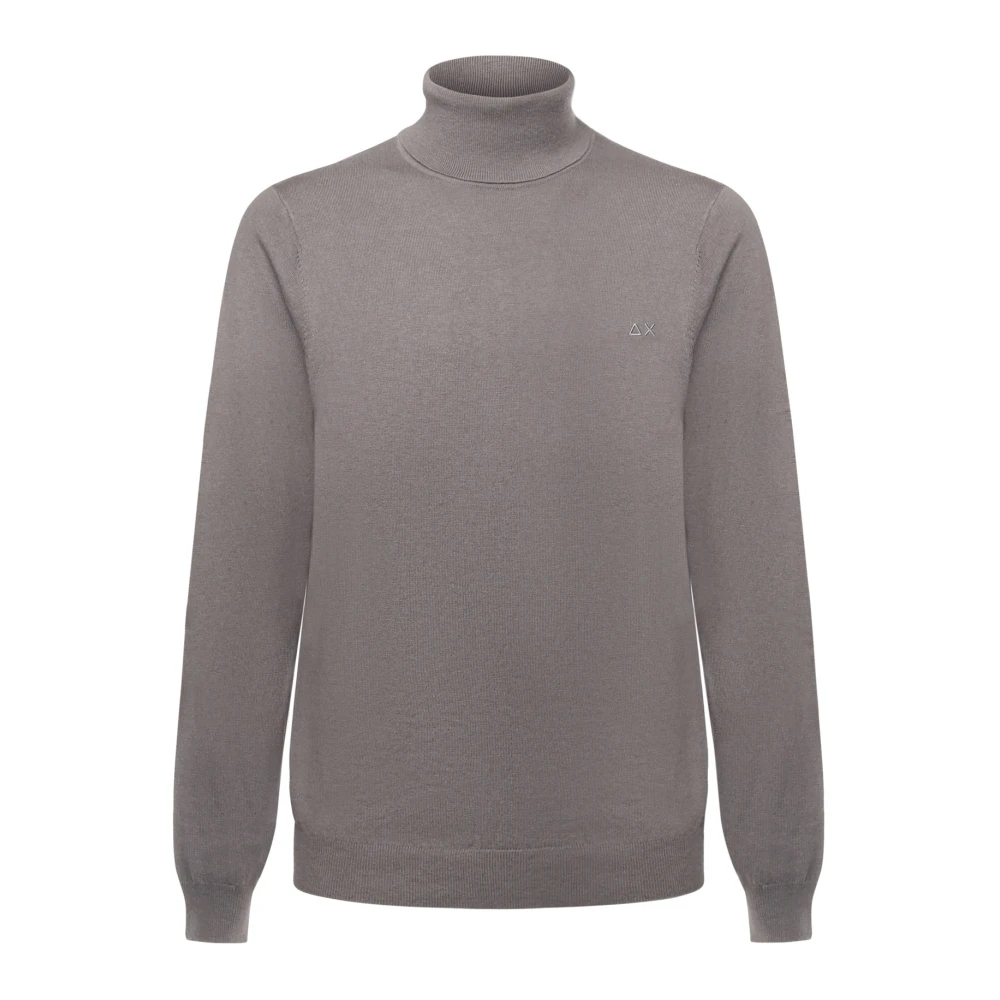 Sun68 Men's Gray Wool And Cotton Turtleneck Jumper - Turtlenecks - L - Knitwear
