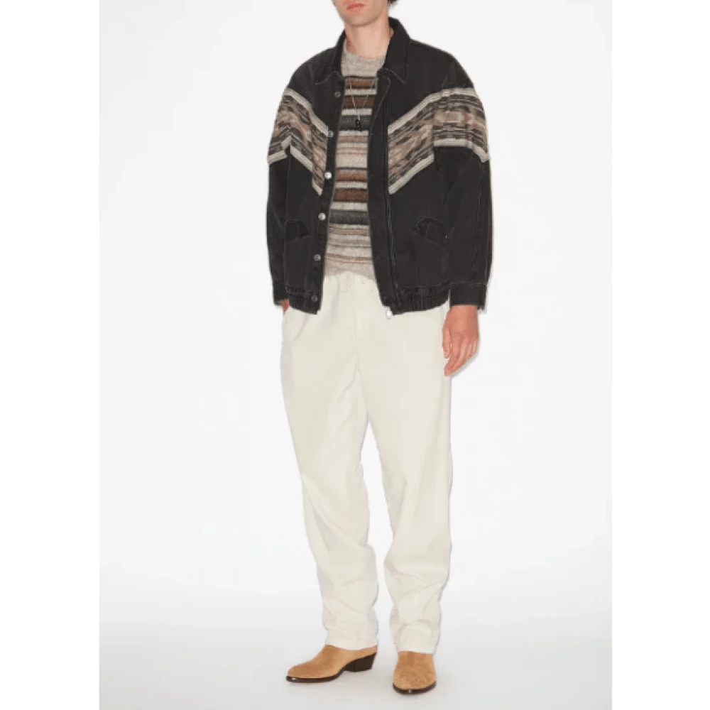 Isabel marant Grafische Wol Yoke Denim Jack Brown Heren