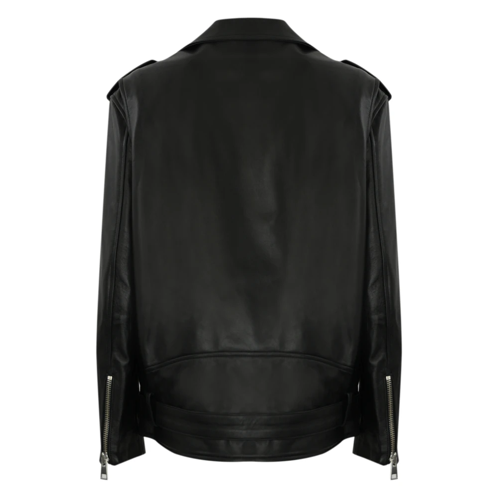 Liviana Conti Zwarte leren jas met riem Black Dames