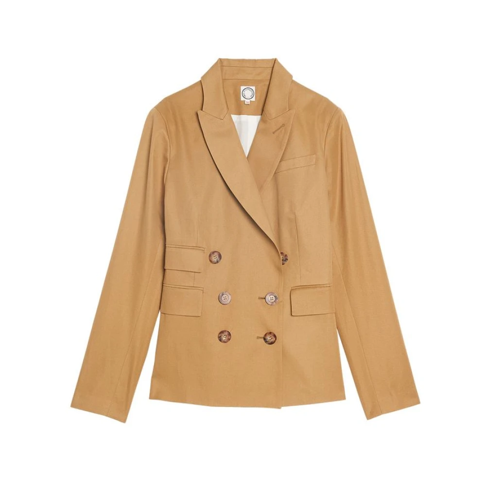 Ines De La Fressange Paris Khaki Katoenen Jas Brown Dames