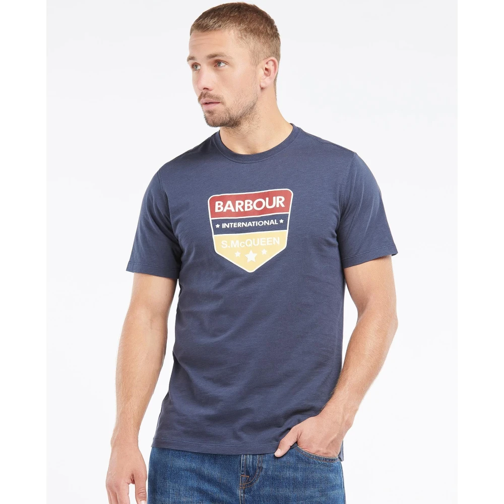 Barbour Navy Slim Fit T-shirt SMQ Blue Heren