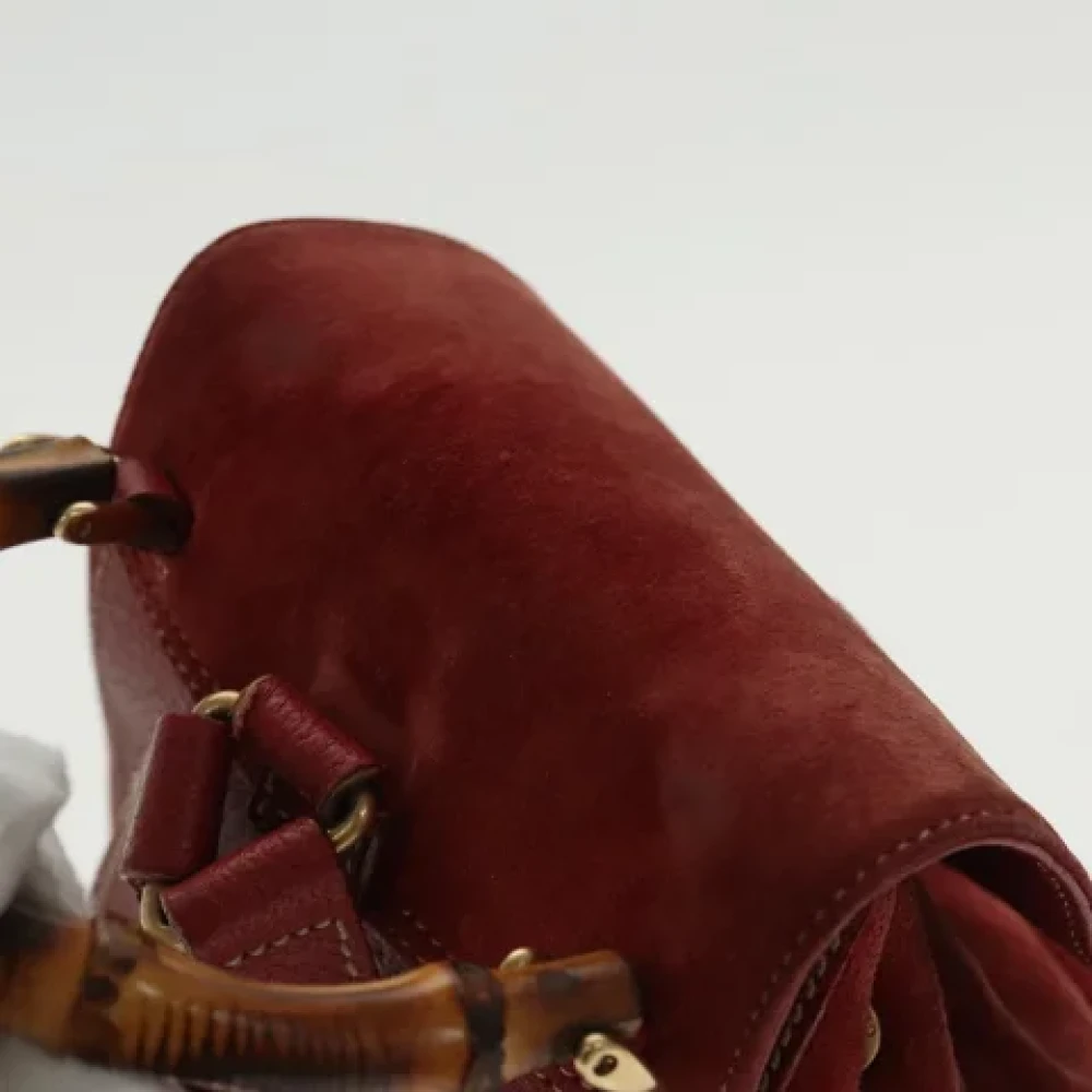 Gucci Vintage Pre-owned Suede backpacks Red Dames