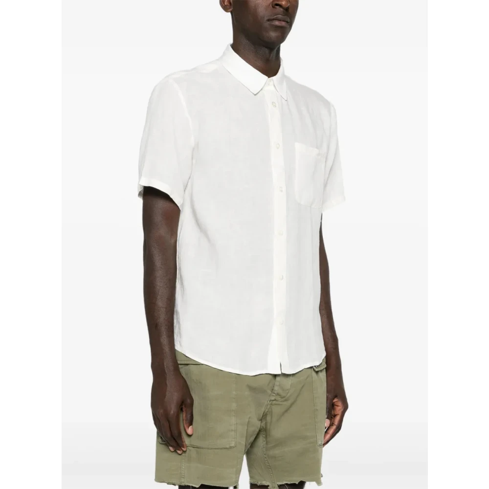 A.p.c. Linnen korte mouw overhemd White Heren