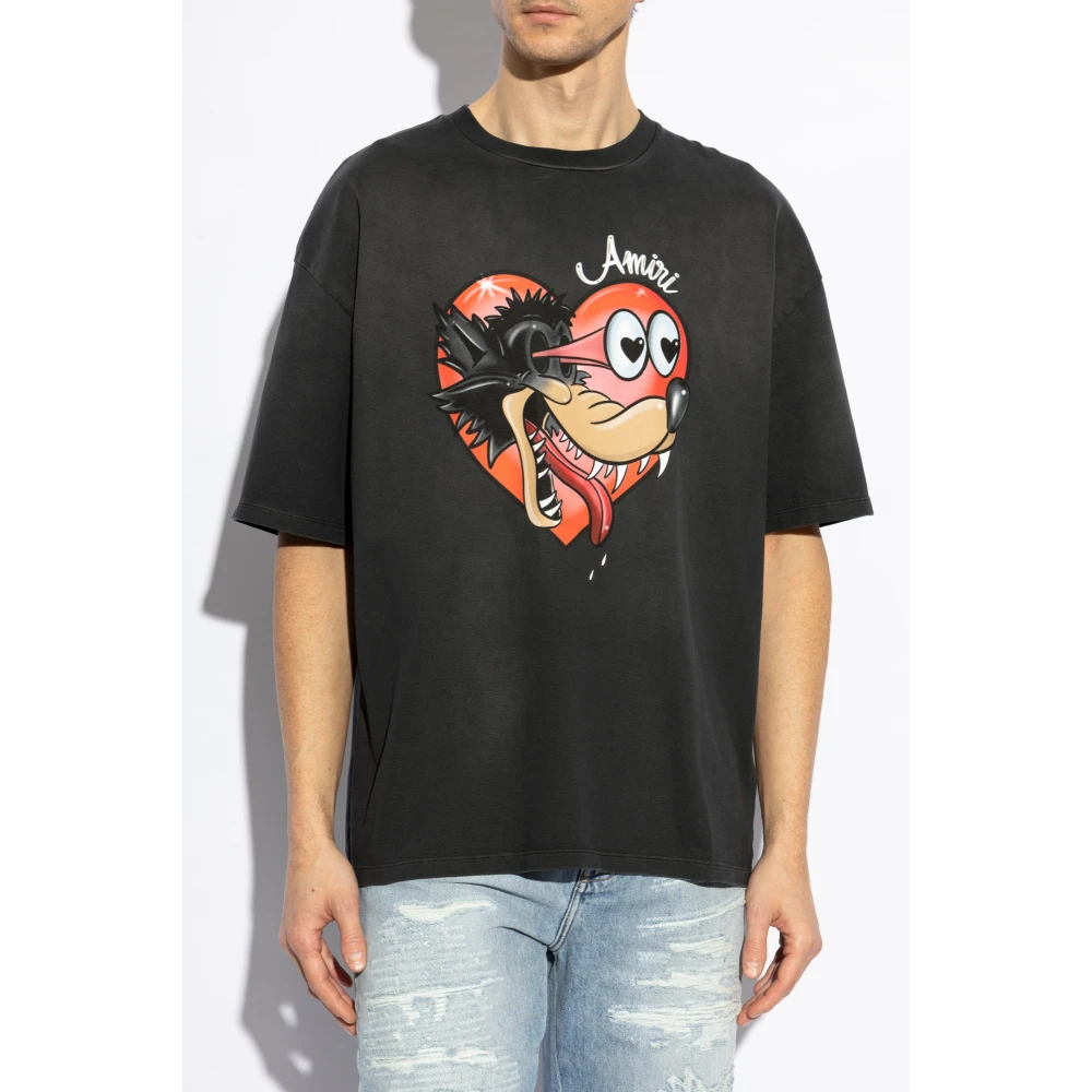 Amiri Bedrukt T-shirt Black Heren
