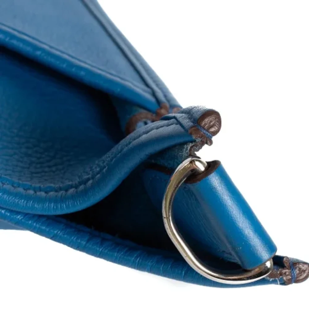 Hermès Vintage Pre-owned Leather shoulder-bags Blue Dames