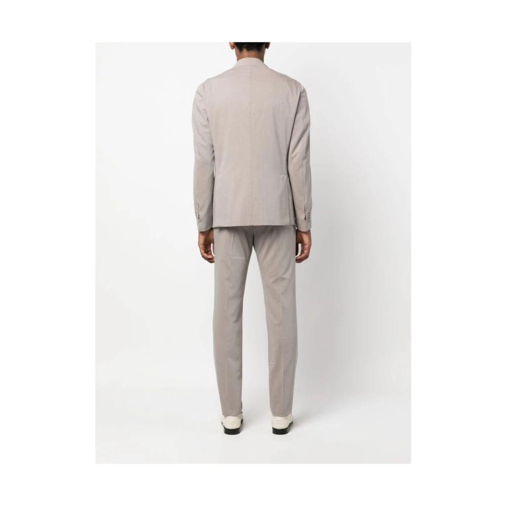Gabo Napoli Dubbelrijig pak Beige Heren