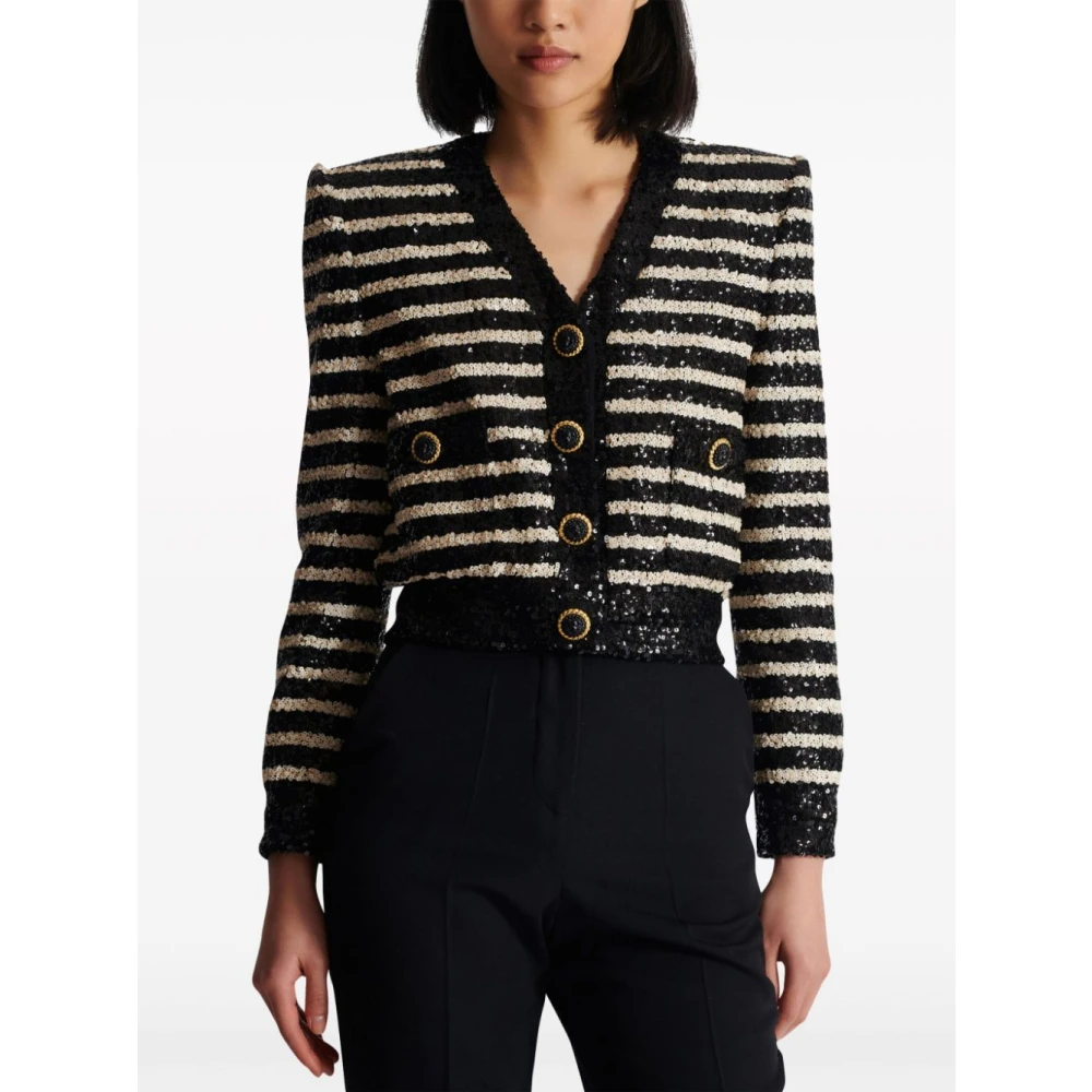 Balmain Zwart Paillettenjasje Black Dames