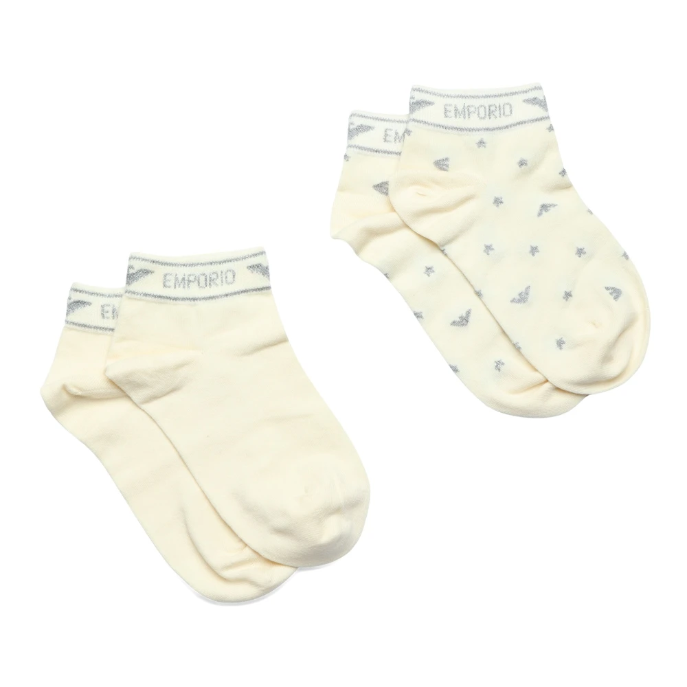 Emporio Armani Set met korte sokken en logo print Beige Dames