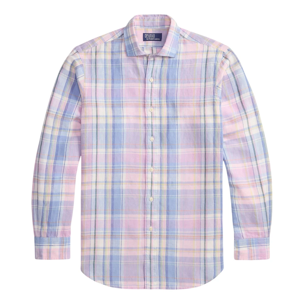 Ralph Lauren Men's Multicolor Classic Fit Plaid Slub Linen Shirt - Casual Shirts - L - Shirts