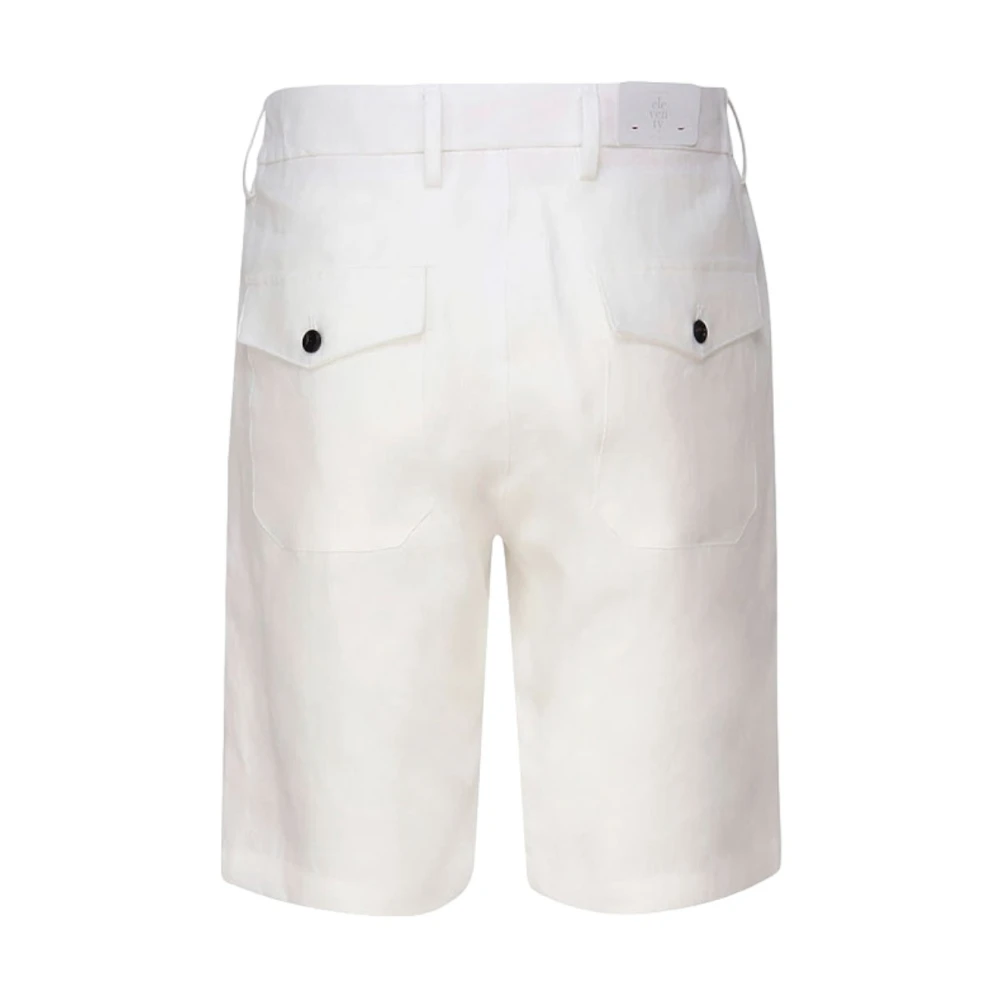 Eleventy Bermuda Linnen Shorts White Heren