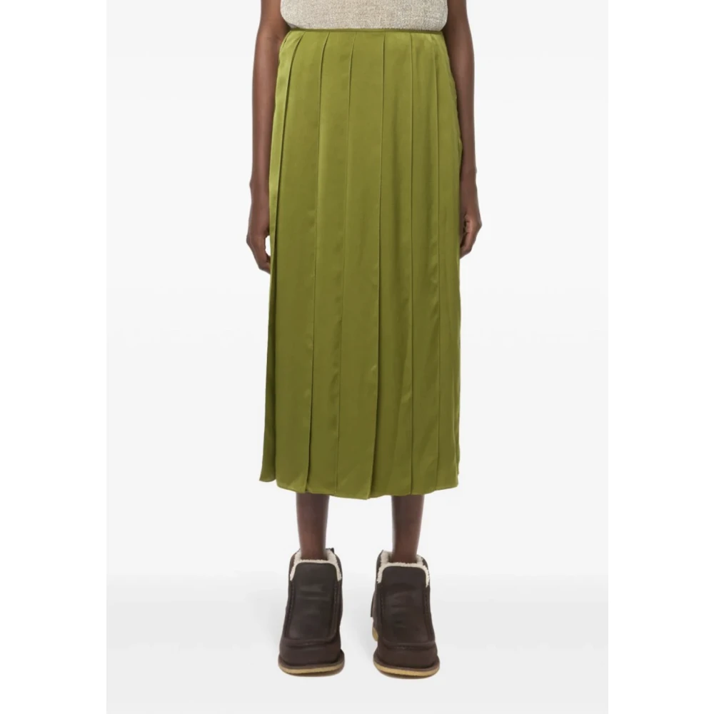 JW Anderson Heldere Olijf Midi Rok met Lintzoom Green Dames