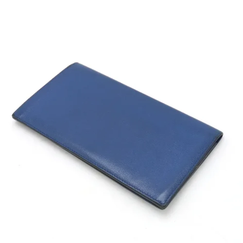 Hermès Vintage Pre-owned Leather wallets Blue Dames