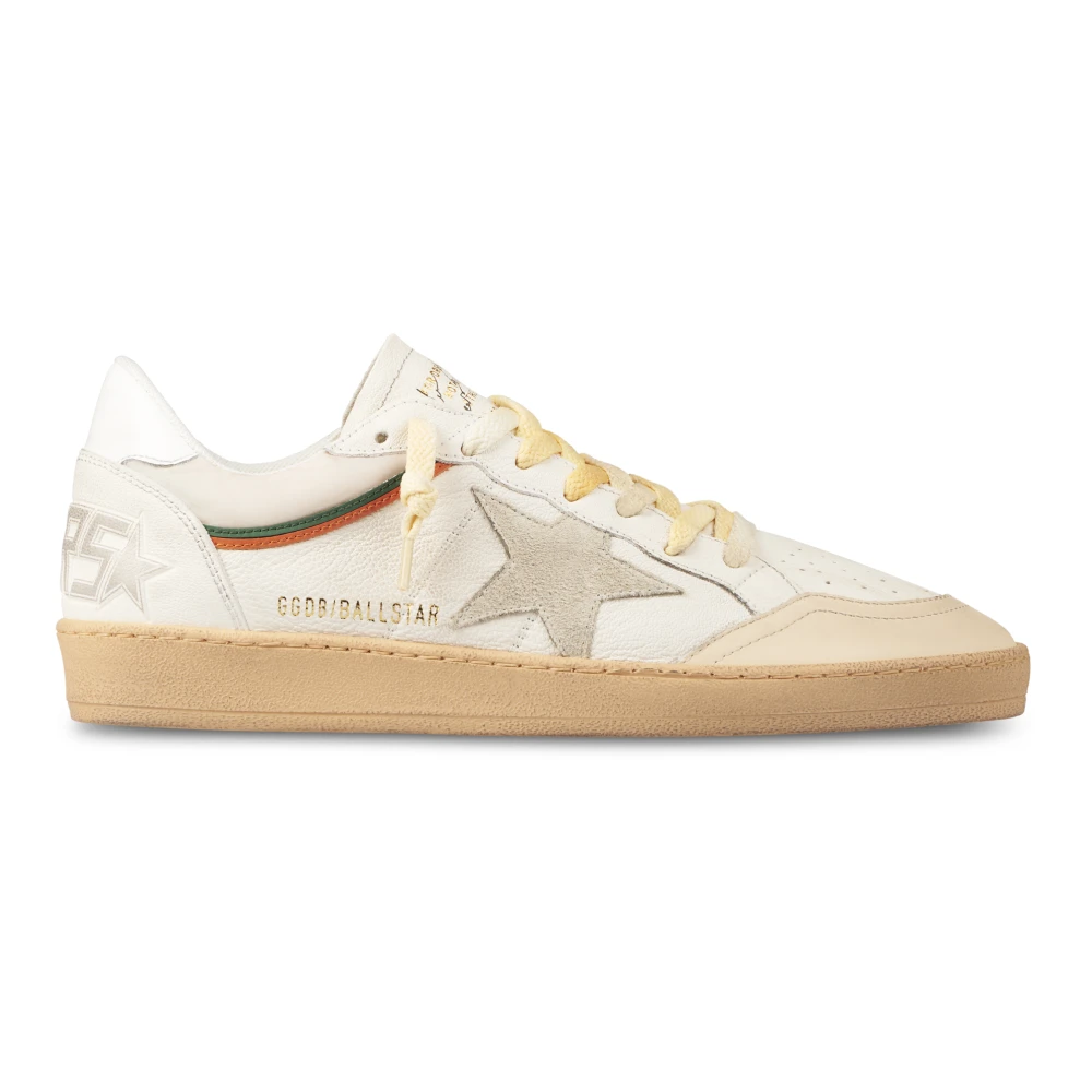 Golden Goose Stilrena lädersneakers med mockastjärna Beige, Herr