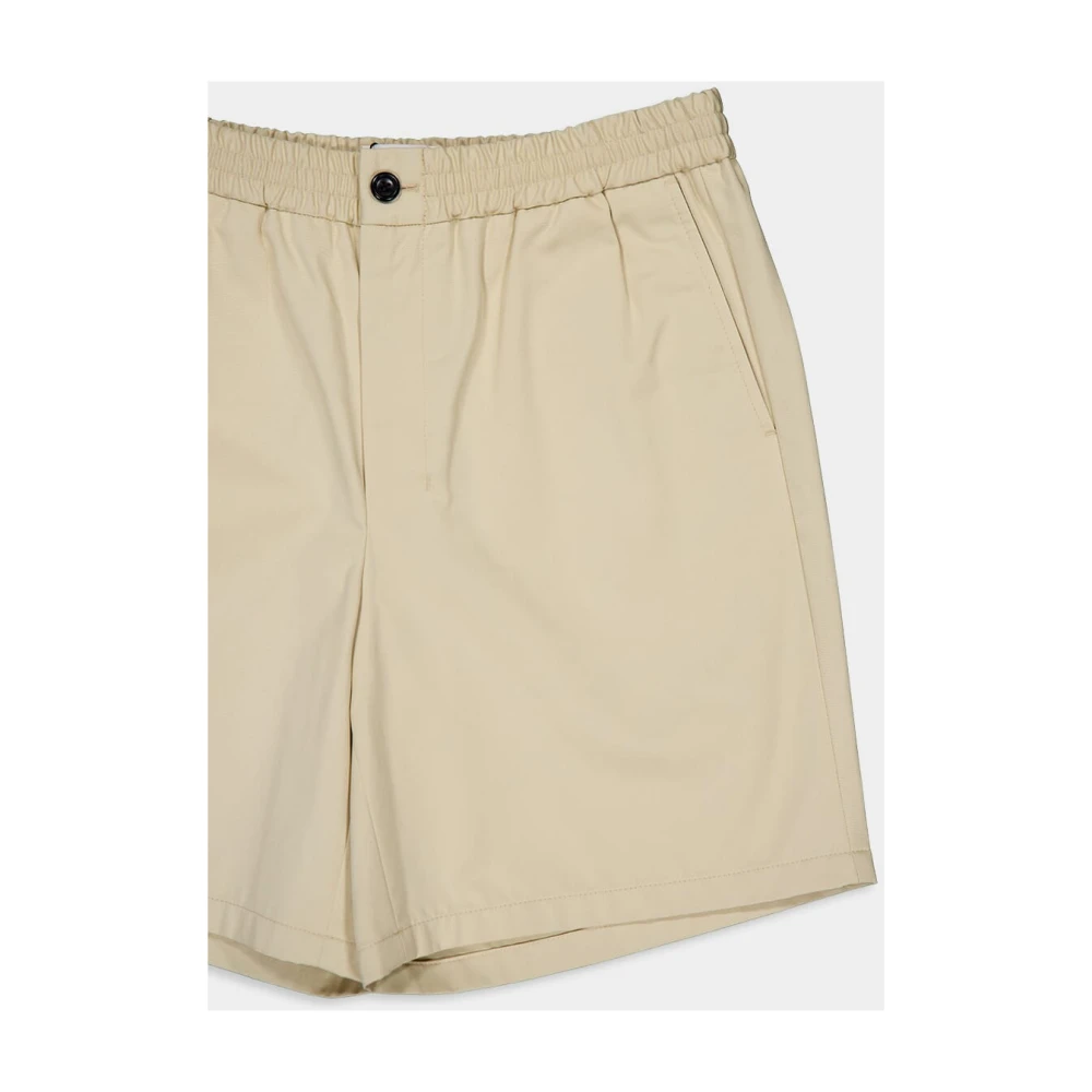 Ami Paris Katoenen shorts met trekkoord Beige Heren