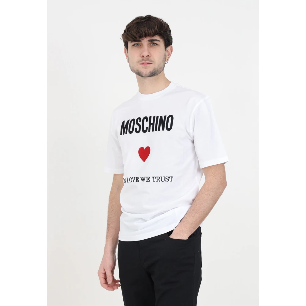 Moschino Grafische Print T-shirts en Polos White Heren