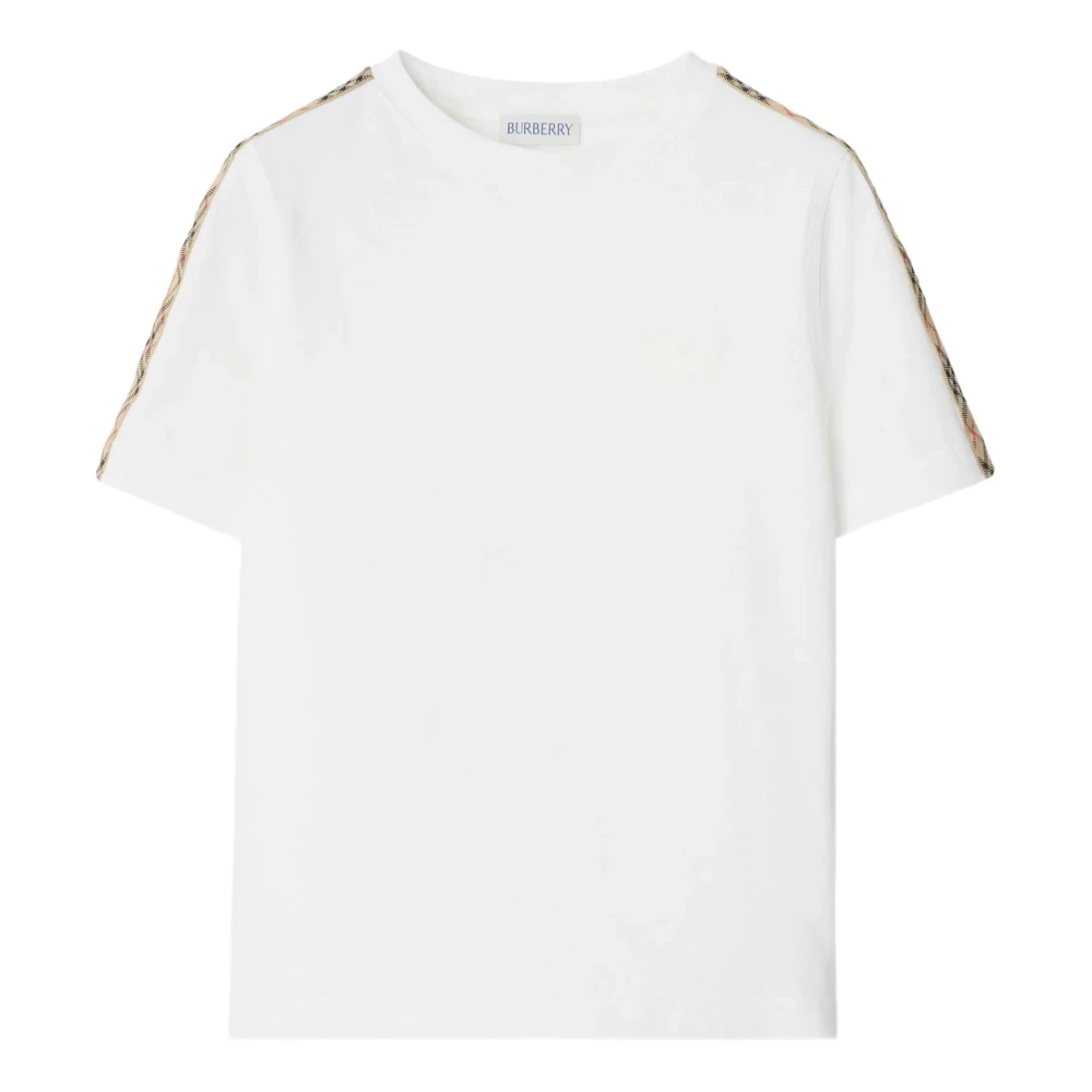 Burberry Unisex White Kg5 Cedar Check Tape T-Shirt