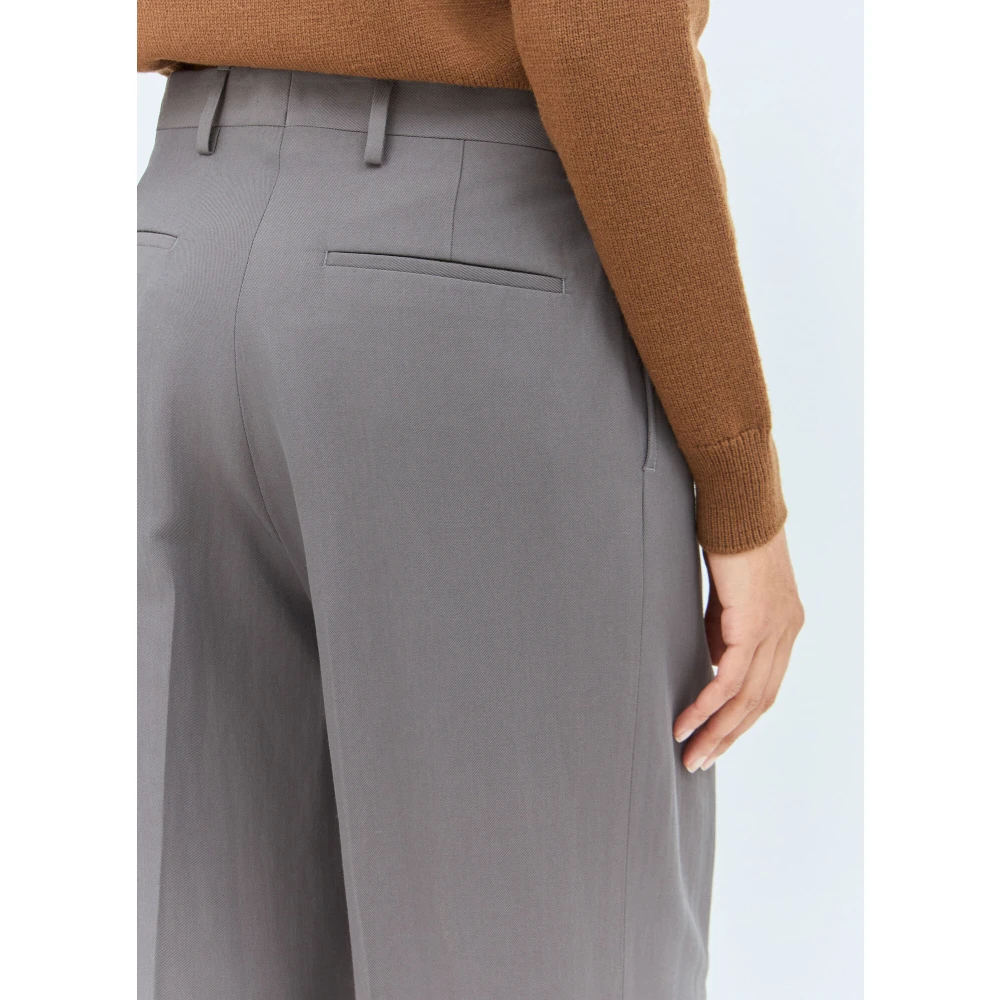 Dries Van Noten Getailleerde wolblend broek Gray Dames