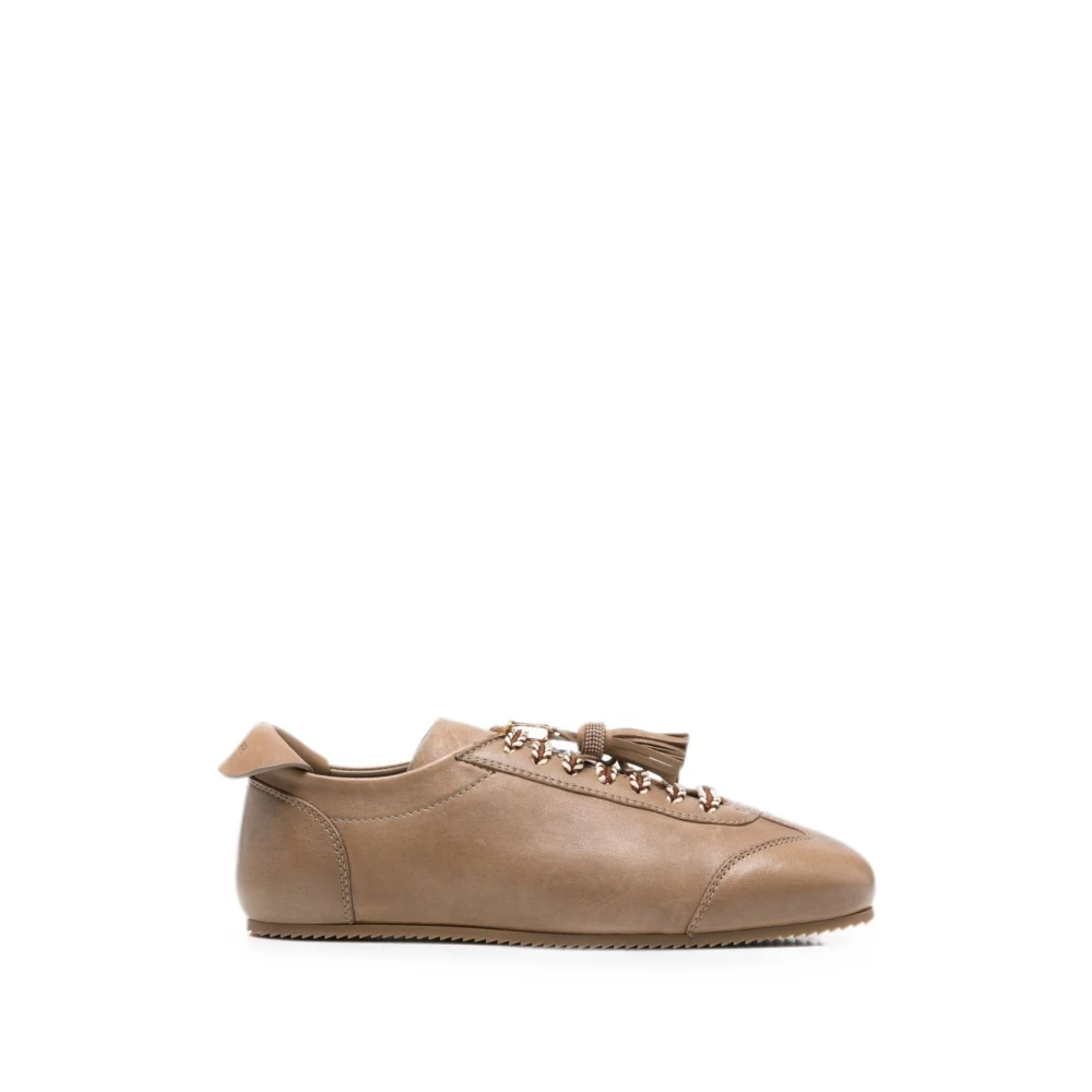 Fabiana Filippi , Sneakers, Female, Brown, 8 Uk, Tassel Lace-Up Trainers