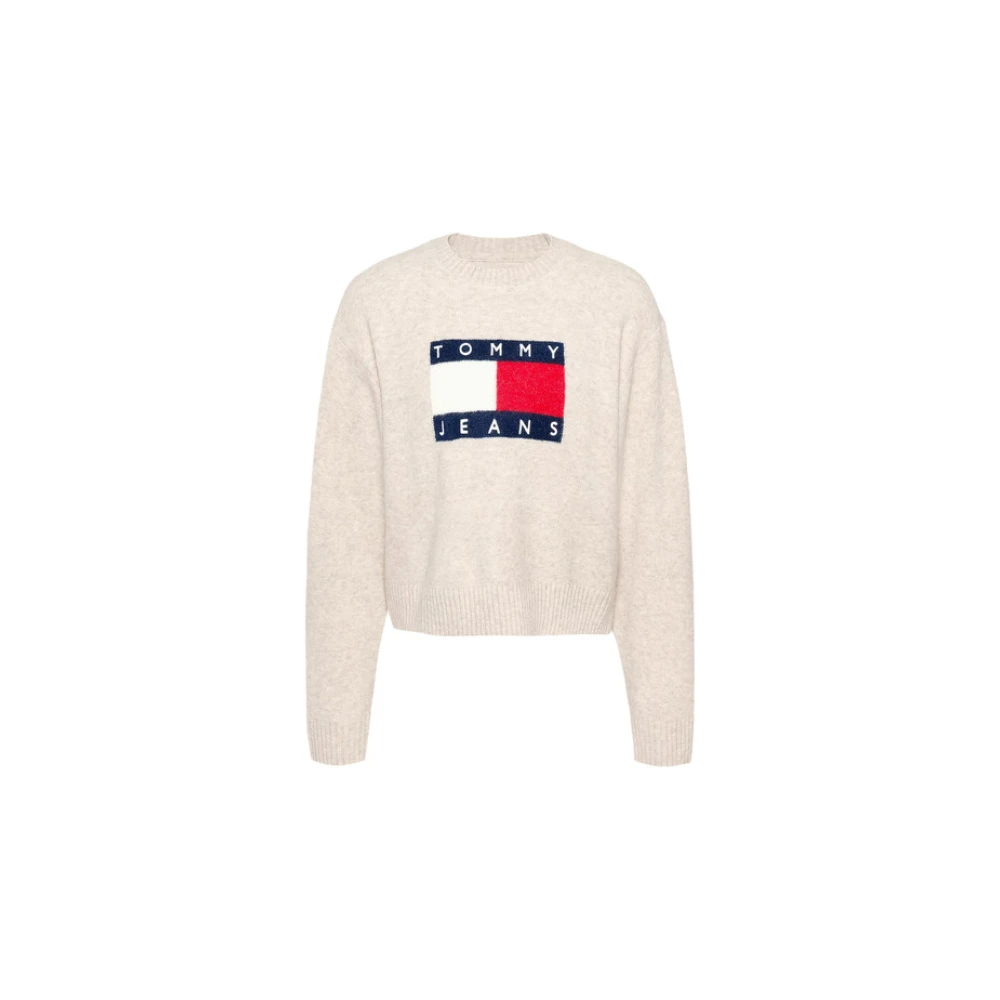 Tommy Jeans Trui met ronde hals Beige Dames