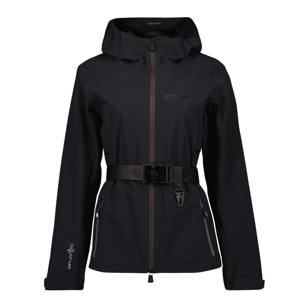 Moncler Zwarte jassen met warmte-gesealde naden Black Dames
