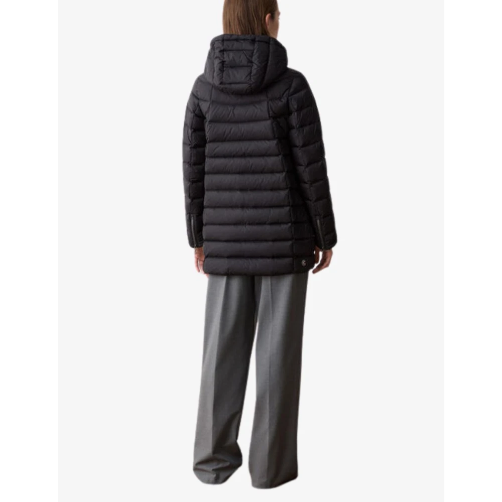 Colmar Zwarte Donsjas met Vaste Capuchon Black Dames