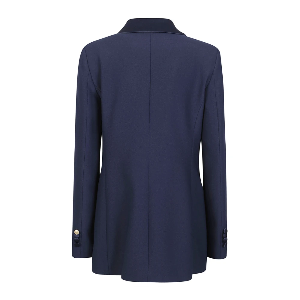 Hebe Studio Blauwe Polyesterjas Gemaakt in Italië Blue Dames